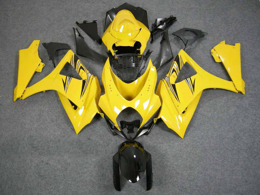 Carénages Amotopart 2007-2008 Suzuki GSXR 1000 Jaune Noir GSXR Generic