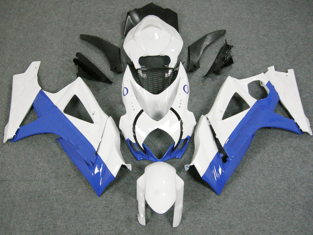 Carénages Amotopart 2007-2008 Suzuki GSXR 1000 Blanc & Bleu Jordan Generic