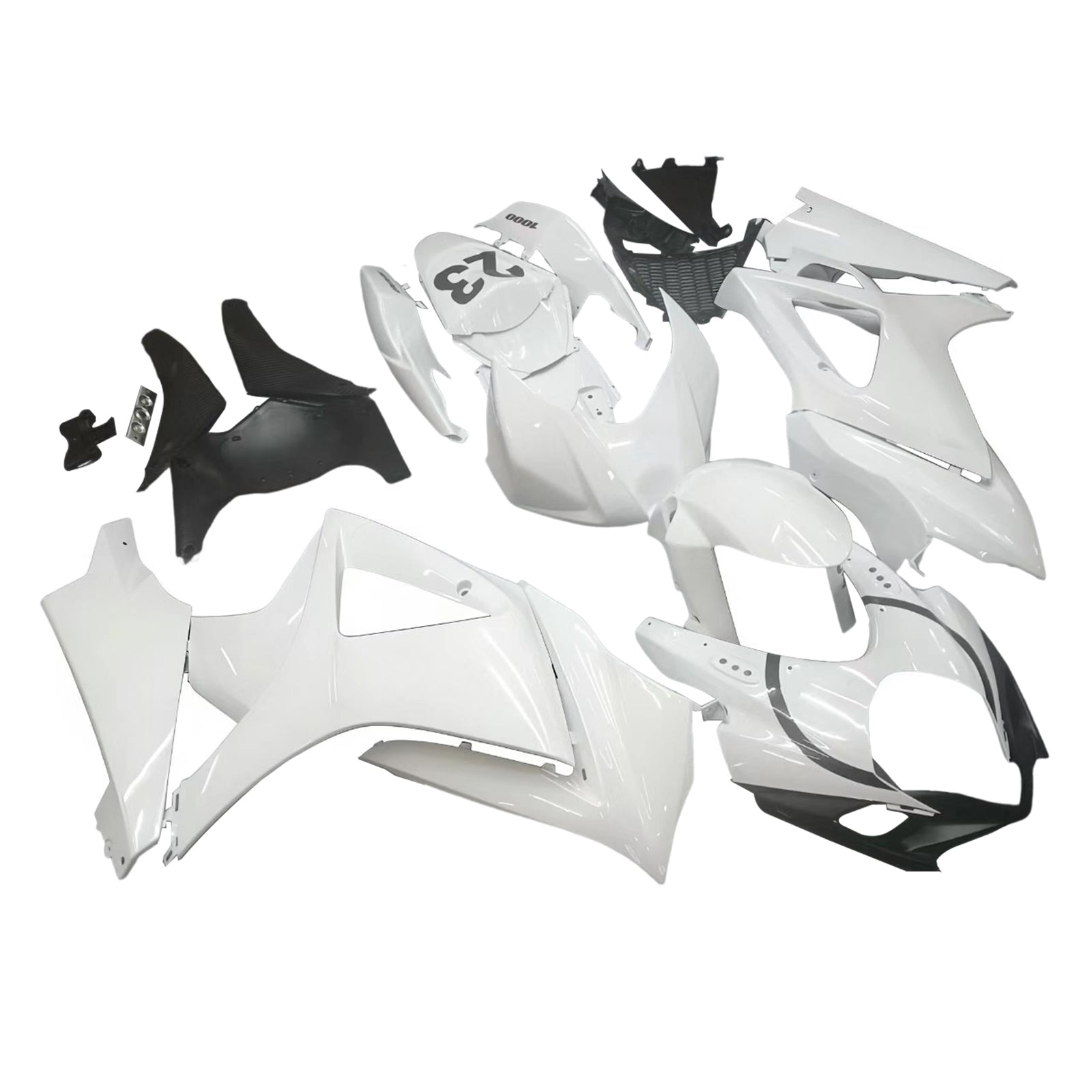 Carénages Amotopart 2007-2008 Suzuki GSXR 1000 Blanc Noir Jordan Generic