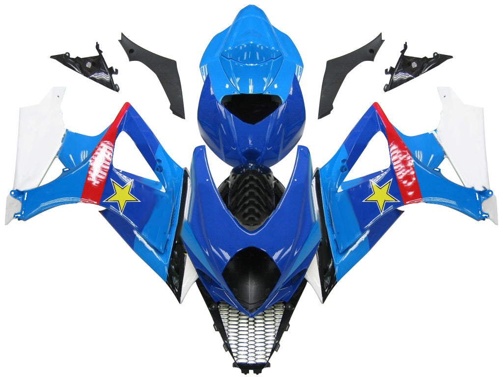Carénages Amotopart 2007-2008 Suzuki GSXR 1000 Bleu Rockstar Generic