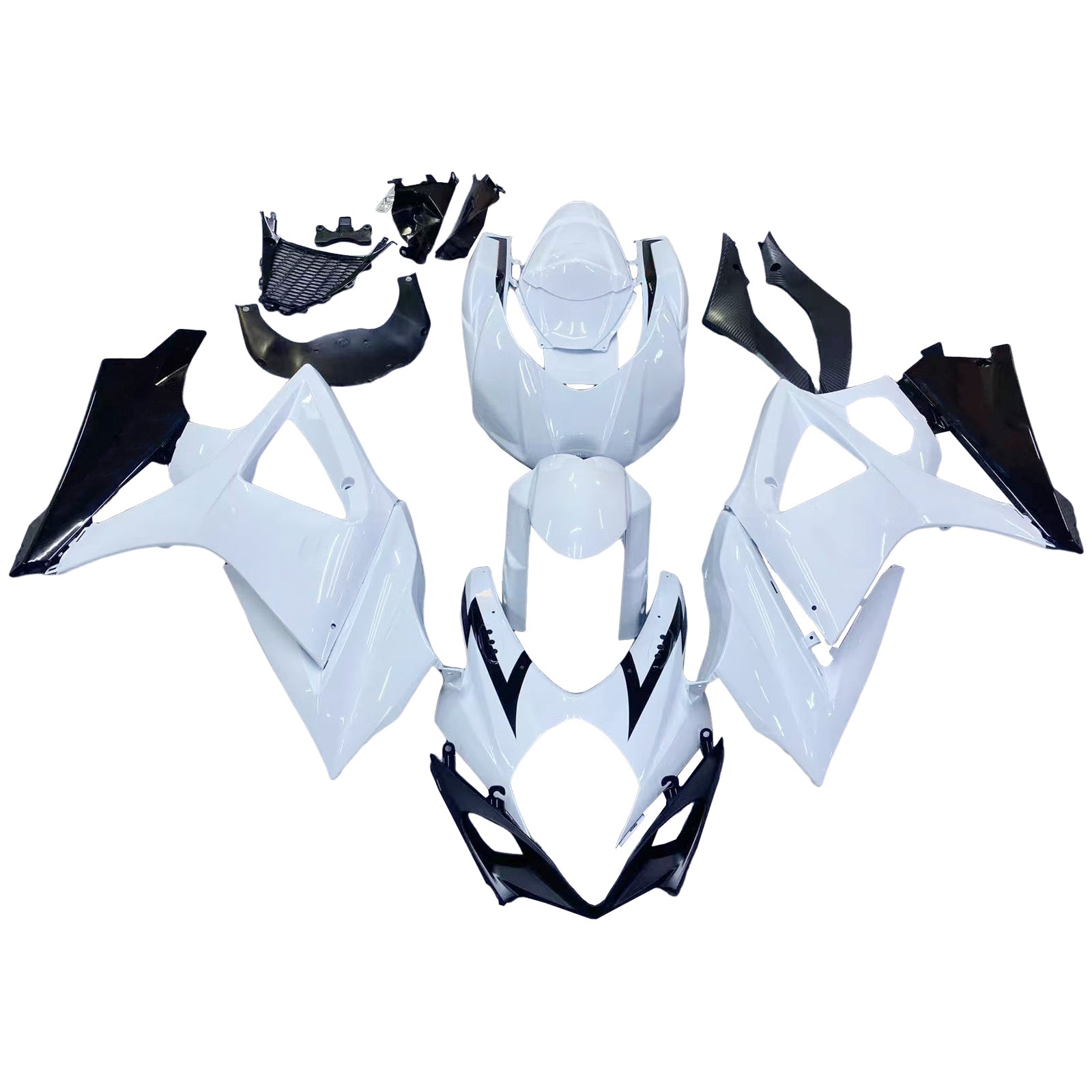 Amotopart Carénages 2007-2008 Suzuki GSXR 1000 Blanc & Noir GSXR Generic