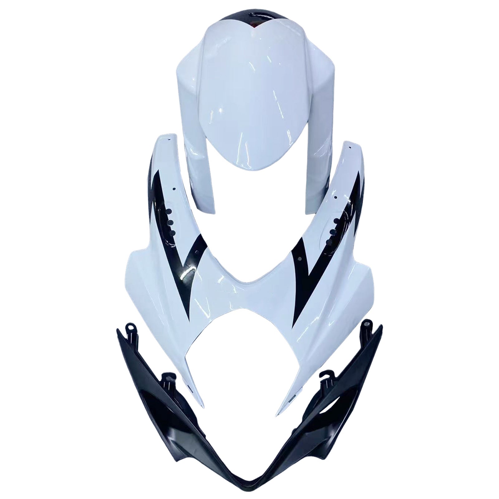 Amotopart Carénages 2007-2008 Suzuki GSXR 1000 Blanc & Noir GSXR Generic
