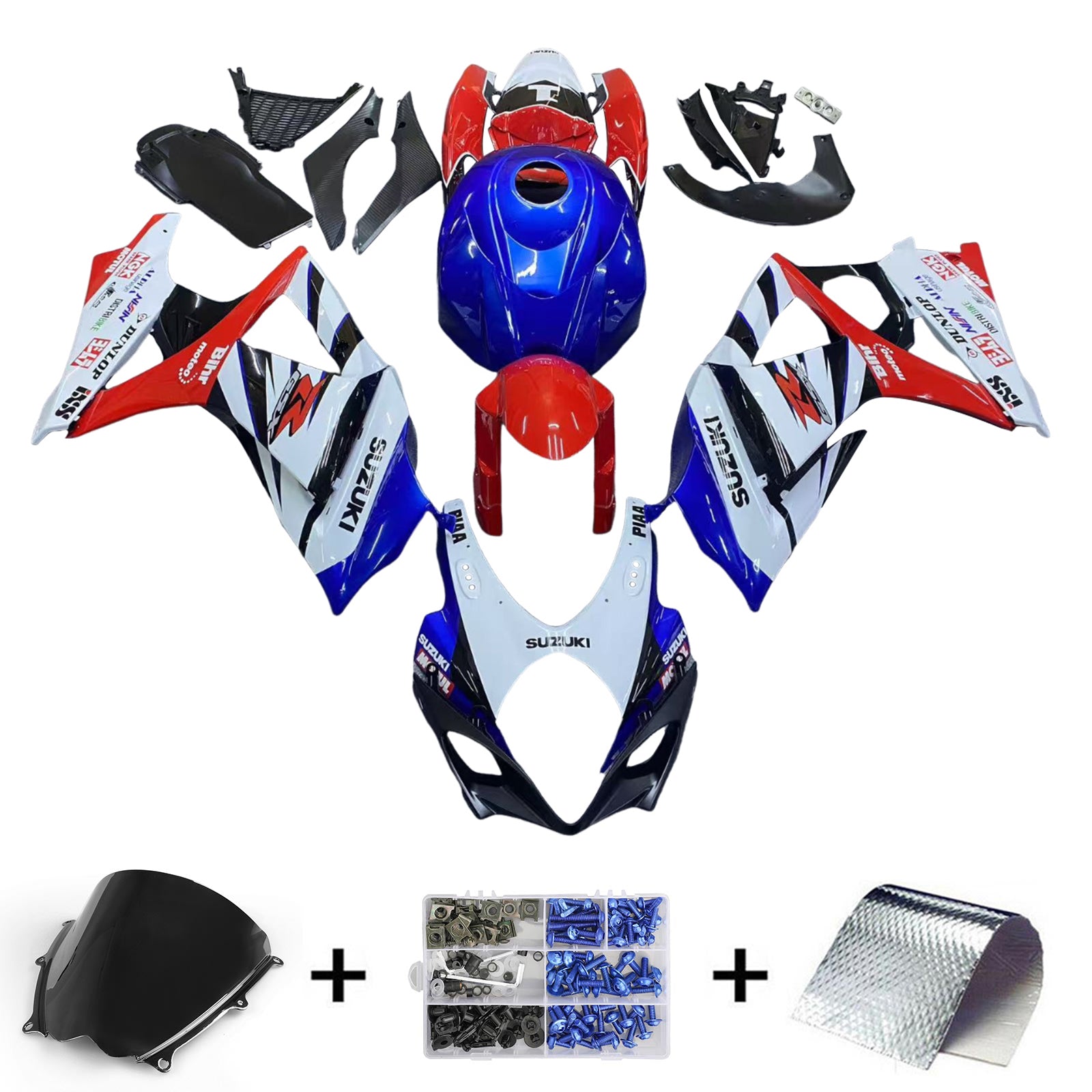 Amotopart Suzuki GSXR1000 2007-2008 K7 Kit carenatura carrozzeria in plastica ABS