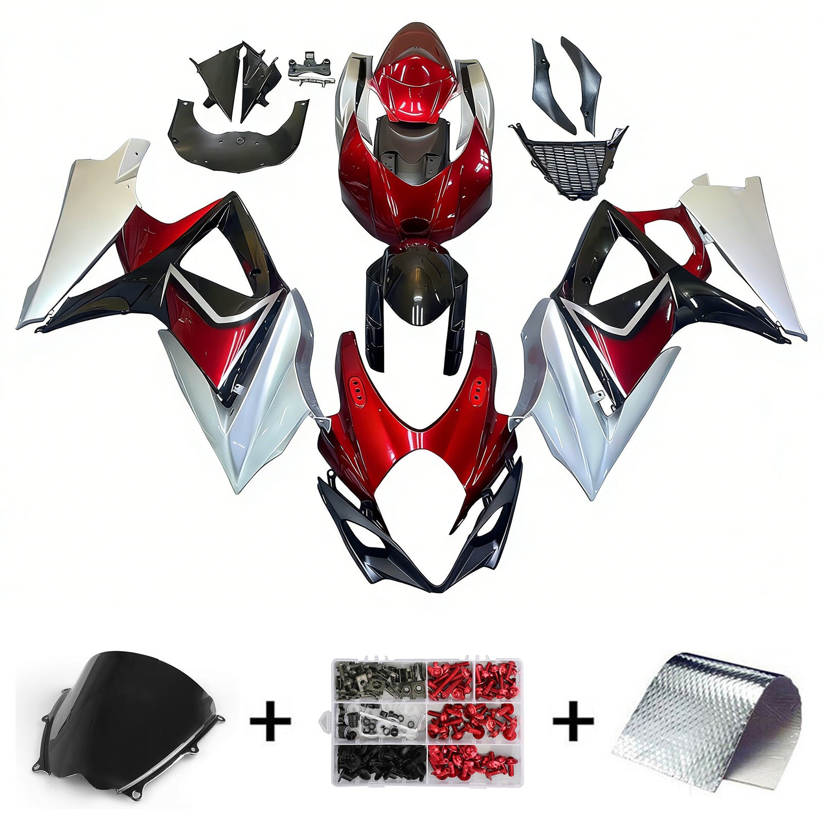 Amotopart Suzuki GSXR1000 2007-2008 K7 ABS muovinen korin suojasarja