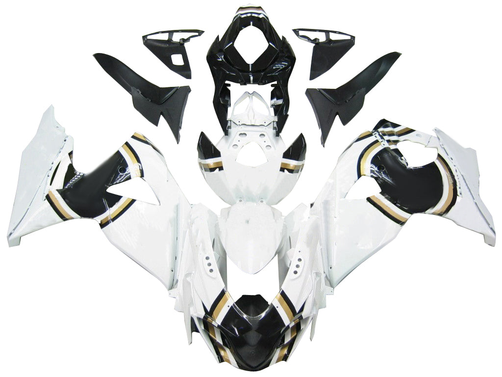 Carénages Amotopart 2009-2016 Suzuki GSXR 1000 Blanc Noir Or Lucky Strike Generic