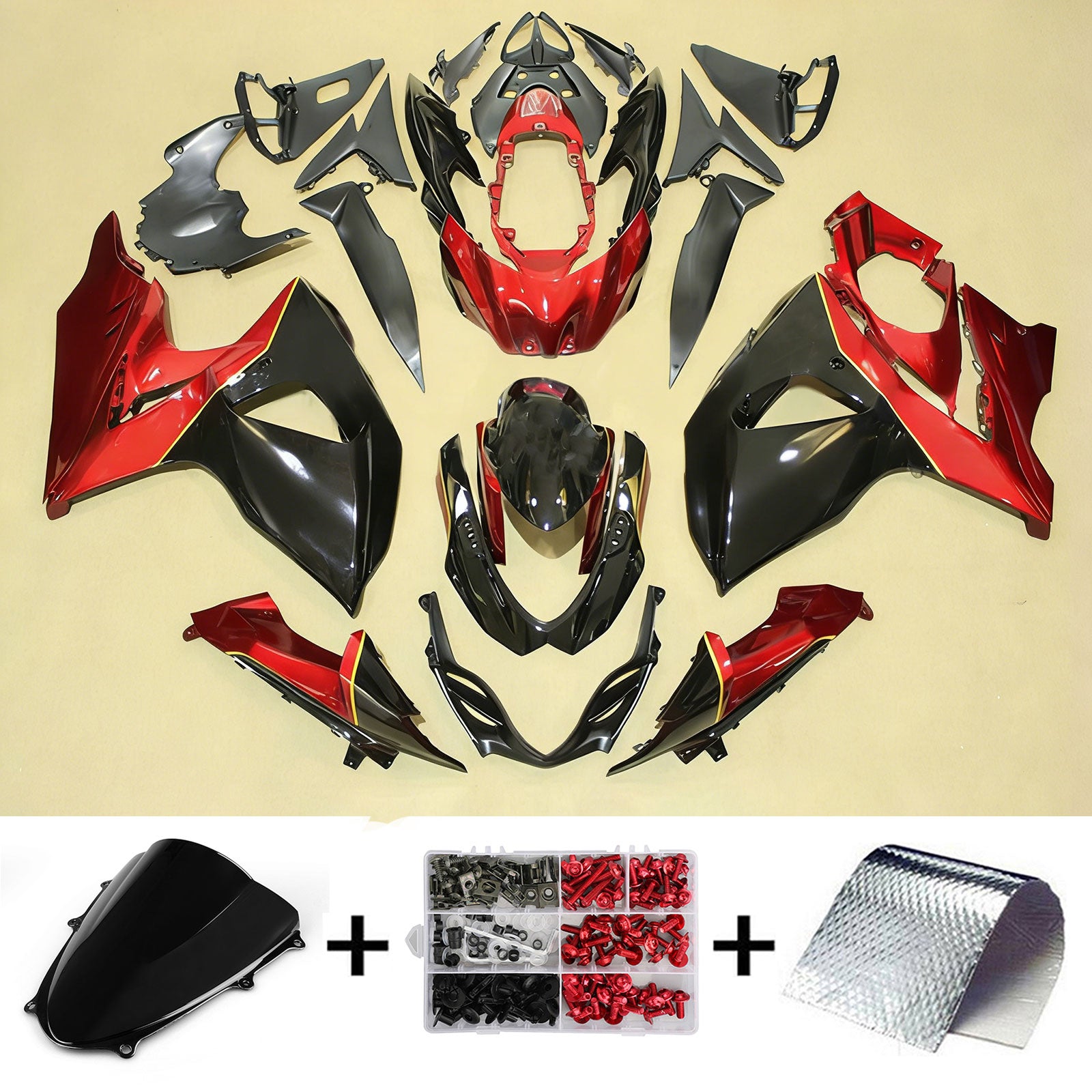 Amotopart Suzuki GSXR1000 2009-2016 K9 Kit Carénage Carrosserie Plastique ABS
