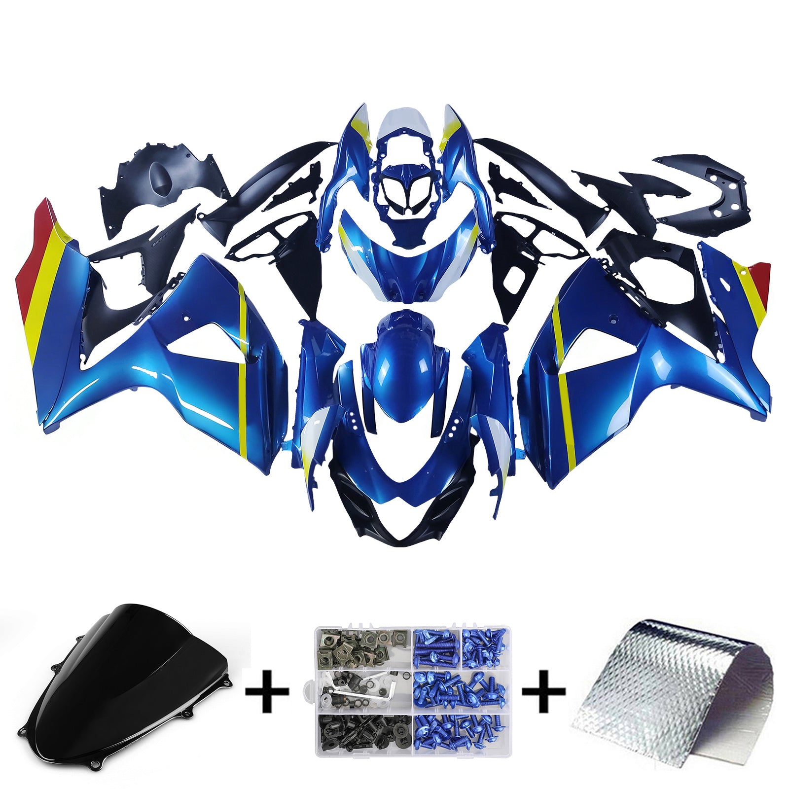 Amotopart Suzuki GSXR1000 2009-2016 K9 Kit Carénage Carrosserie Plastique ABS