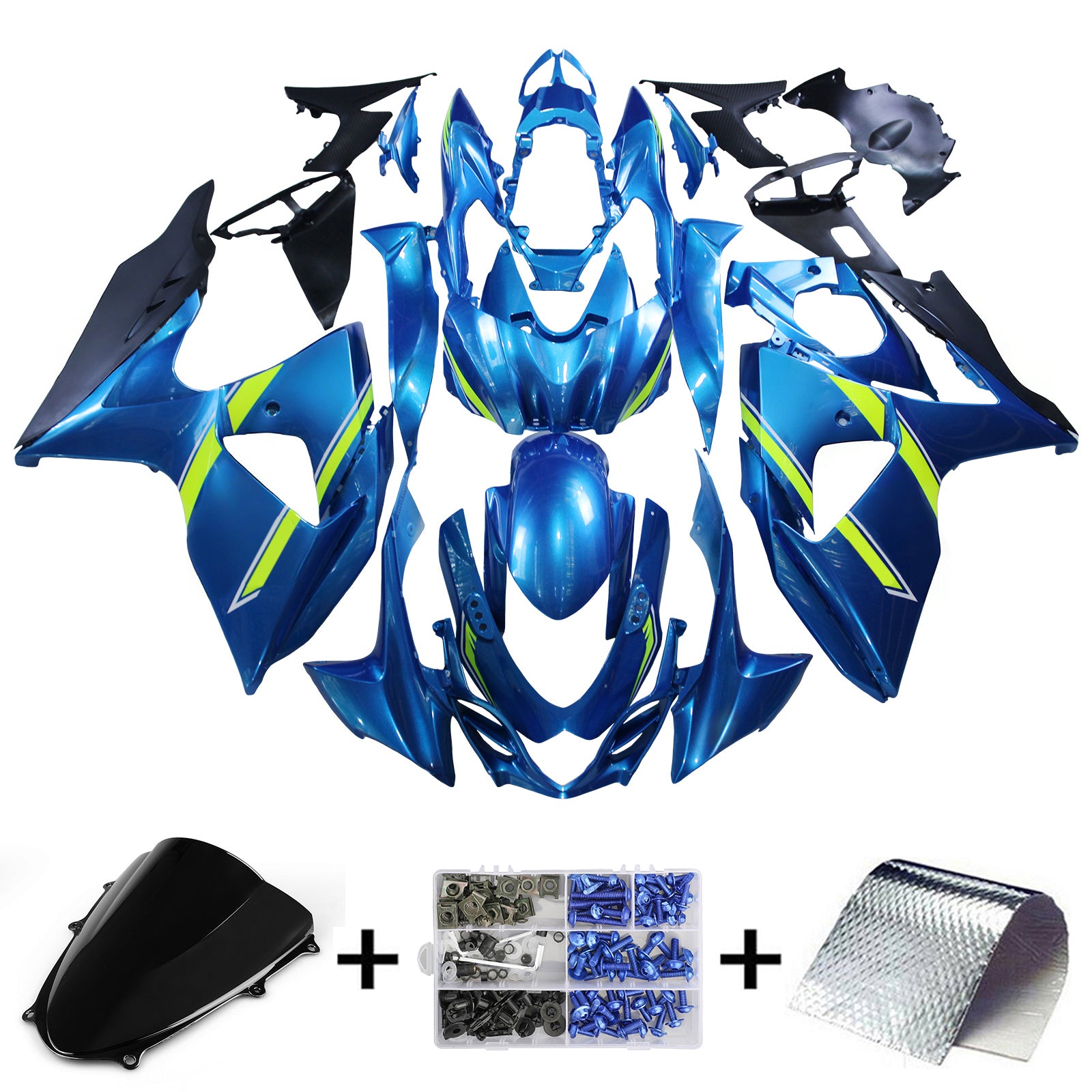 Amotopart Suzuki GSXR1000 2009-2016 K9 Kit Carénage Carrosserie Plastique ABS