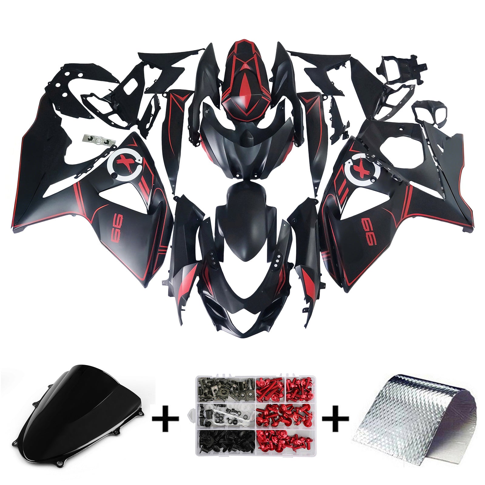 Amotopart Suzuki GSXR1000 2009-2016 K9 Kit Carénage Carrosserie Plastique ABS