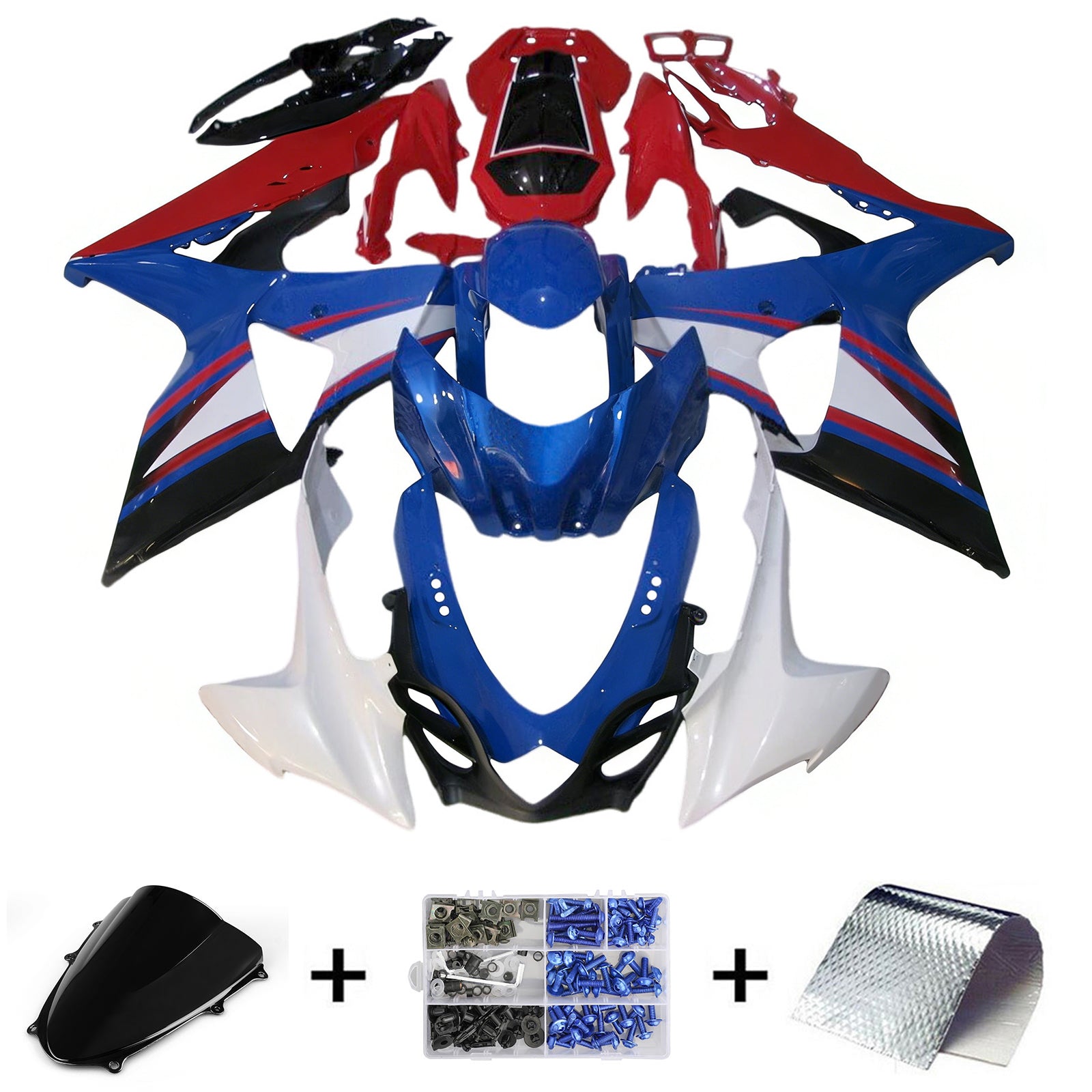 Kit de carénage d'injection Suzuki GSXR1000 K9 2009-2016, carrosserie en plastique ABS