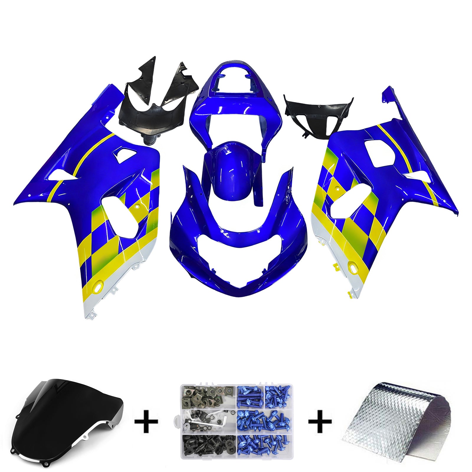Amotopart stroomlijnkappen 2001-2003 Suzuki GSXR 600 Blauw Movistar Suzuki Generiek