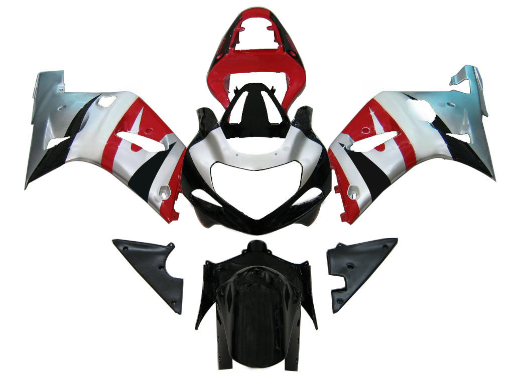Owiewki Amotopart 2001-2003 Suzuki GSXR 600 Srebrny Czerwony Czarny GSXR Generic
