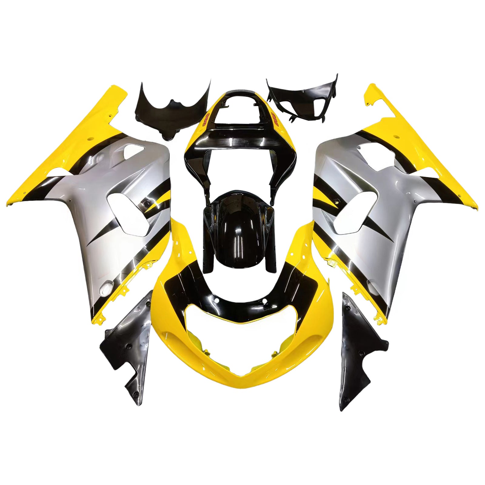 Amotopart Carena 2001-2003 Suzuki GSXR 600 Giallo e Argento GSXR Generico