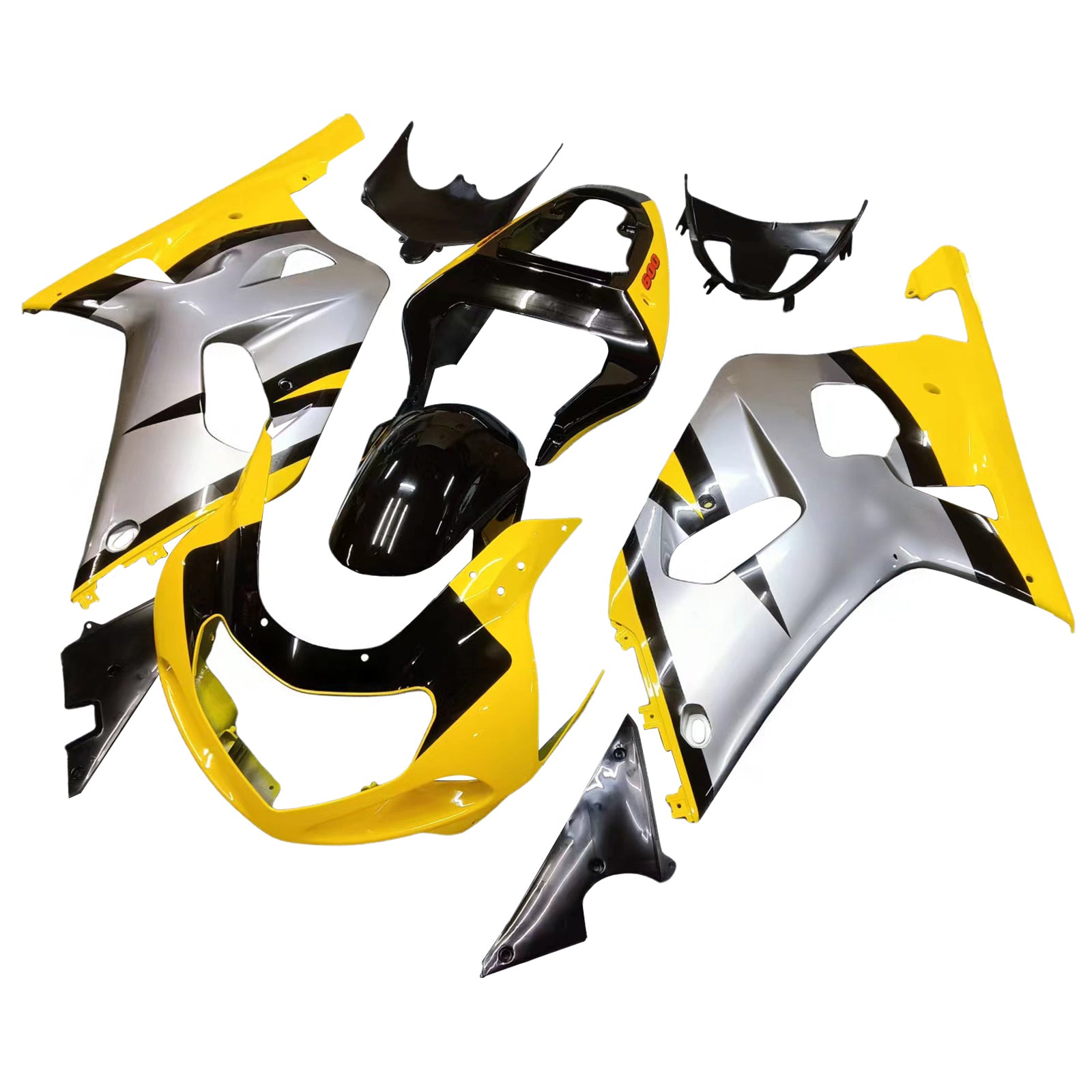 Amotopart Carena 2001-2003 Suzuki GSXR 600 Giallo e Argento GSXR Generico