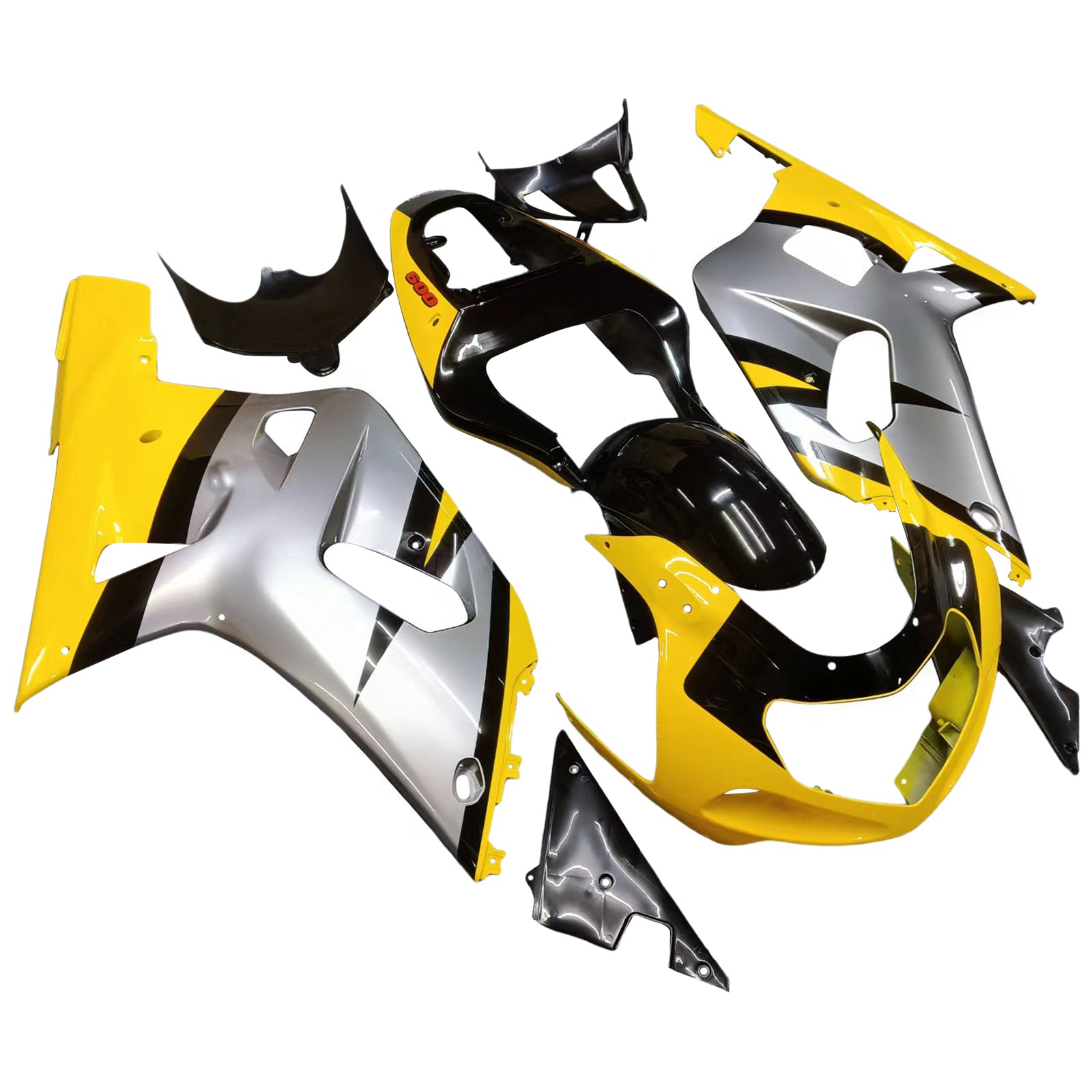 Amotopart Carena 2001-2003 Suzuki GSXR 600 Giallo e Argento GSXR Generico