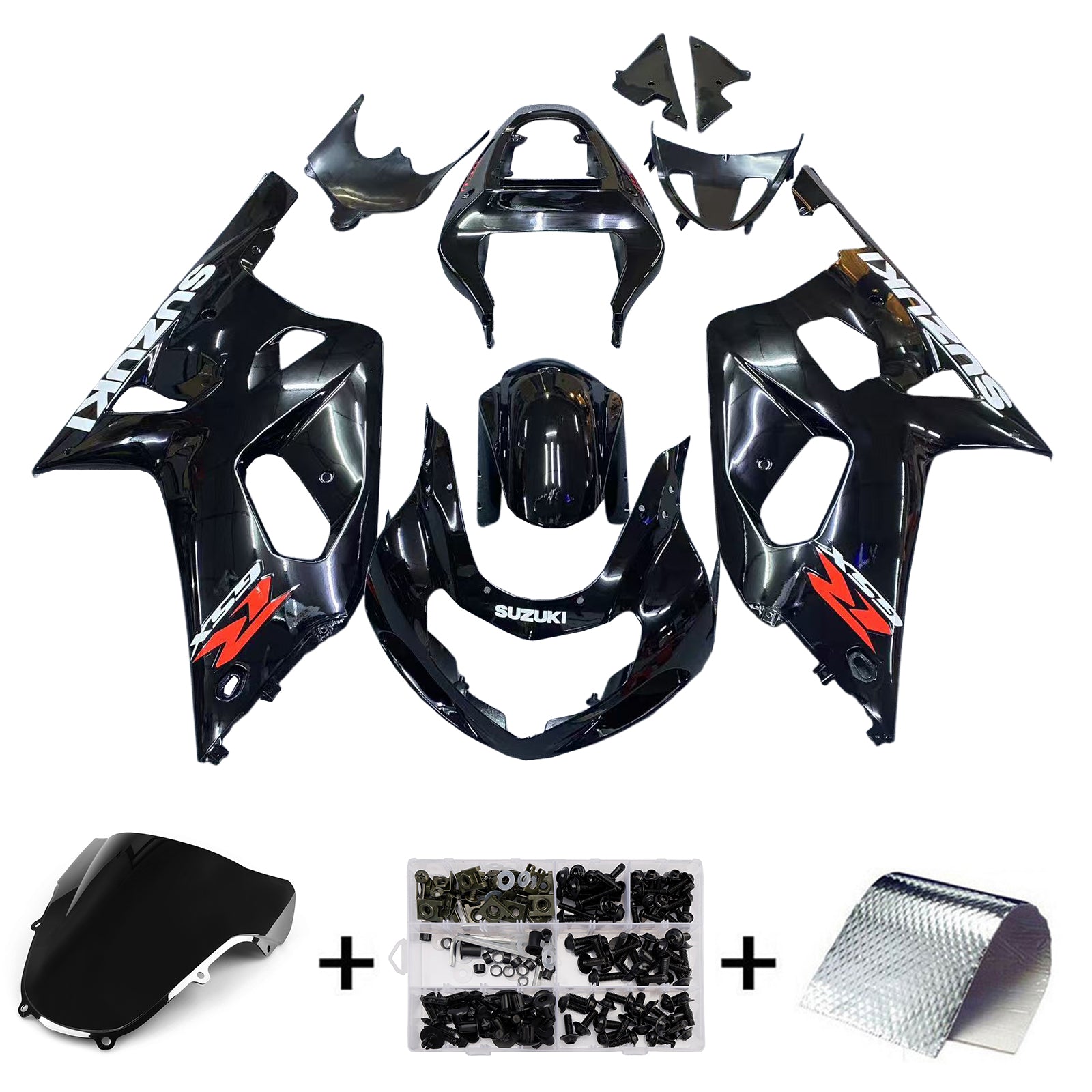 Carenados Amotopart 2001-2003 Suzuki GSXR 600 Negro GSXR Genérico