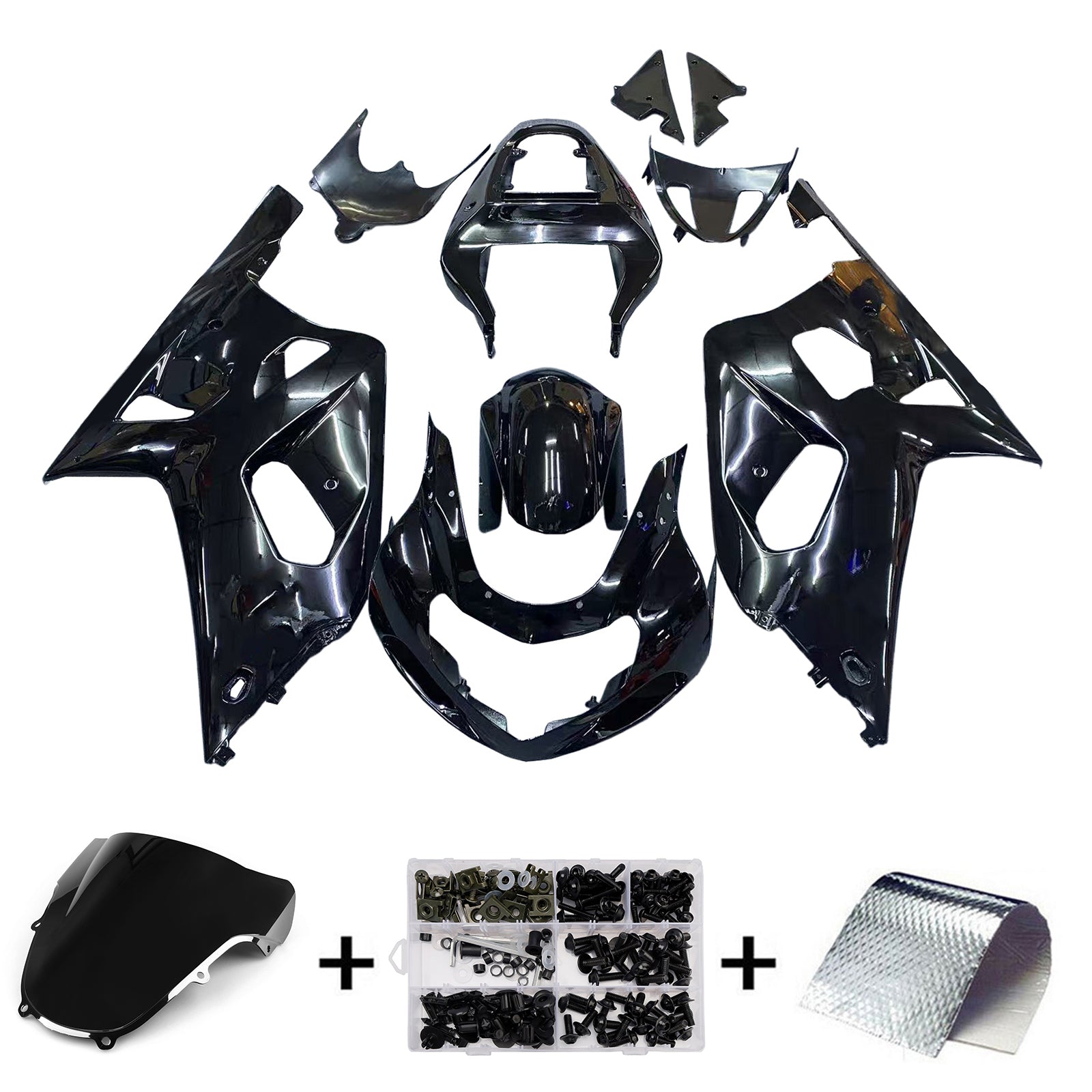 Carénages Amotopart 2001-2003 Suzuki GSXR 600 Noir GSXR Generic