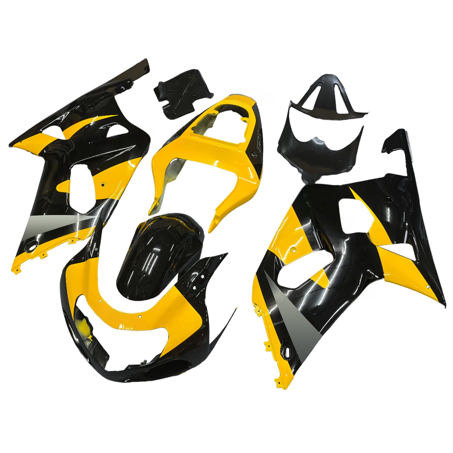 Amotopart Fairing 2001-2003 Suzuki GSXR 600 Črni in rumeni GSXR generic