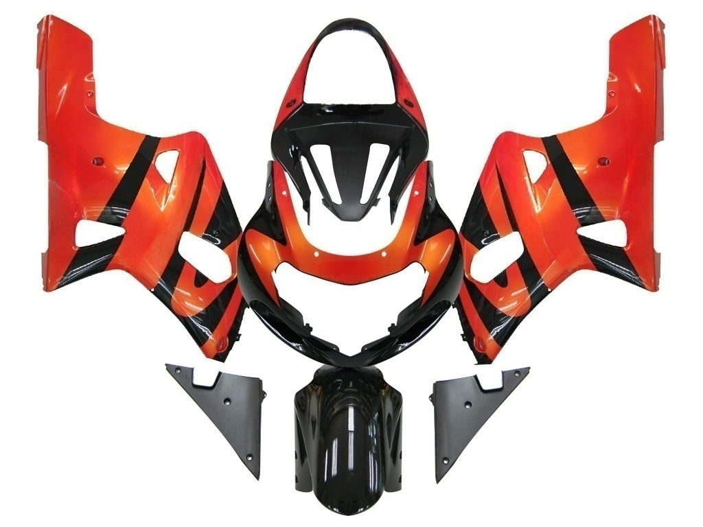 Carenado Amotopart 2001-2003 Suzuki GSXR 600 Naranja Metálico y Negro GSXR Genérico