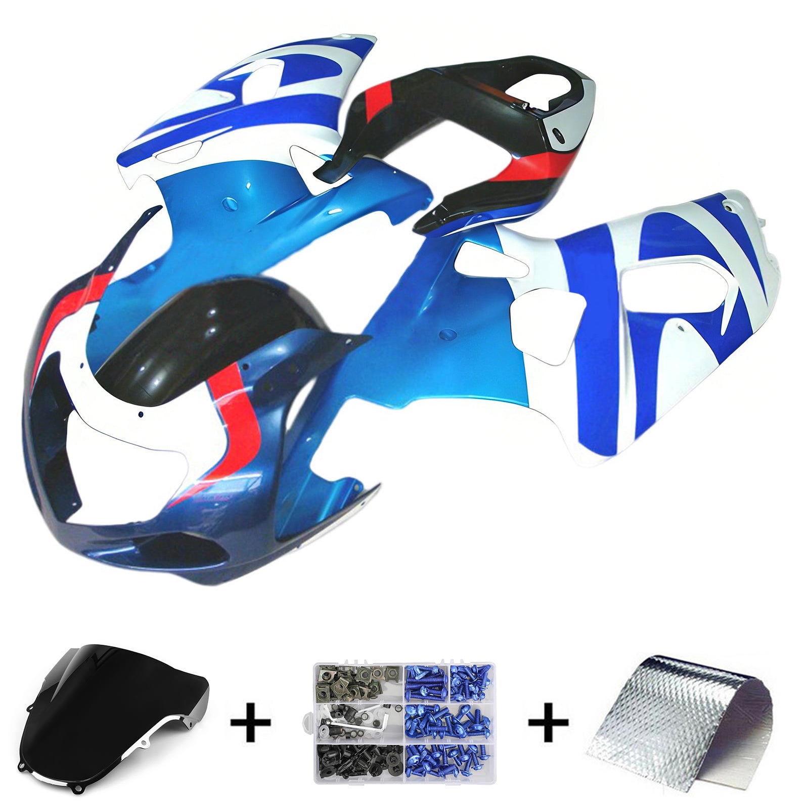 Amotopart Suzuki GSXR600 GSXR750 2001-2003 K1 Kit de carénage carrosserie plastique ABS