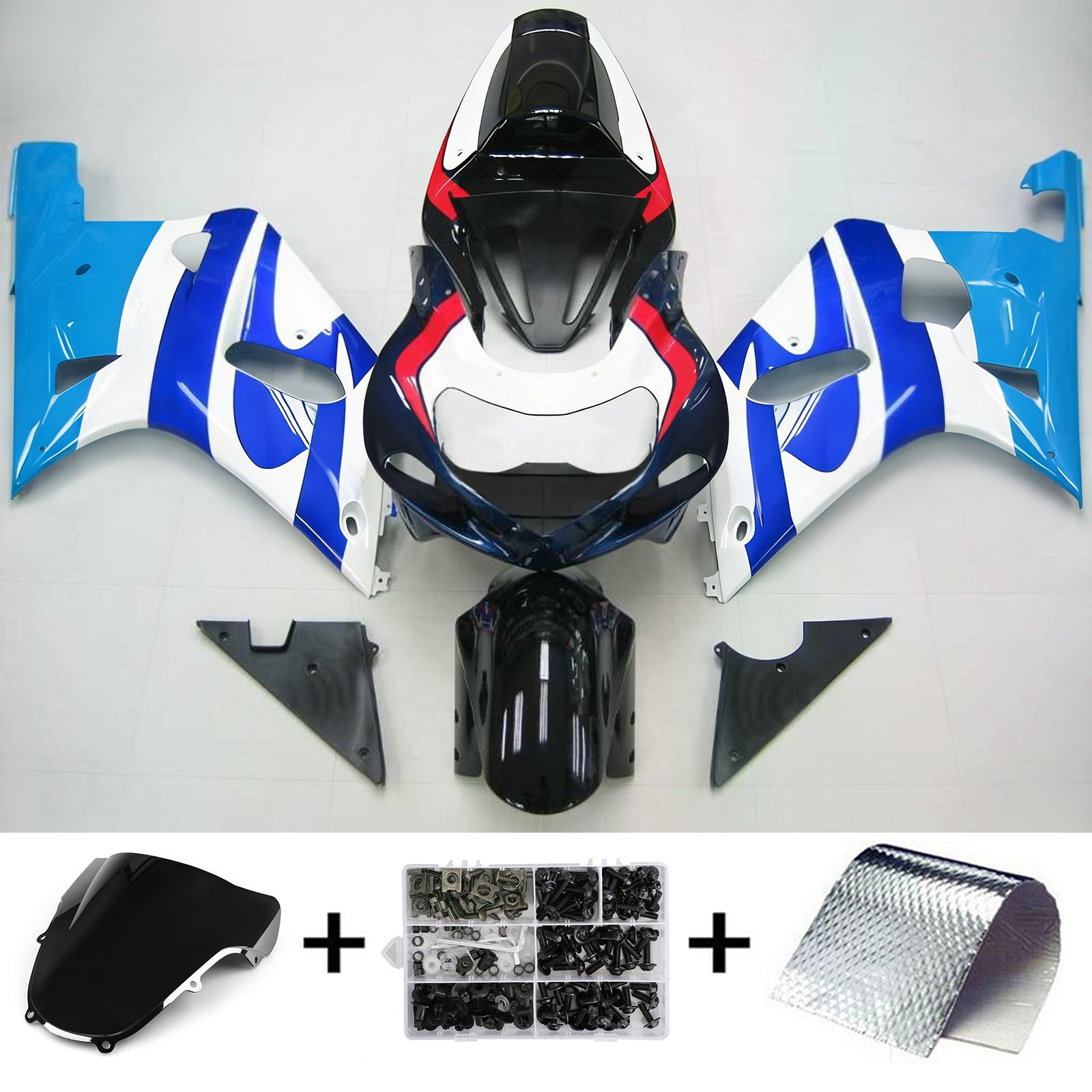 Amotopart Suzuki GSXR600 2001-2003 ABS muovinen korin suojasarja