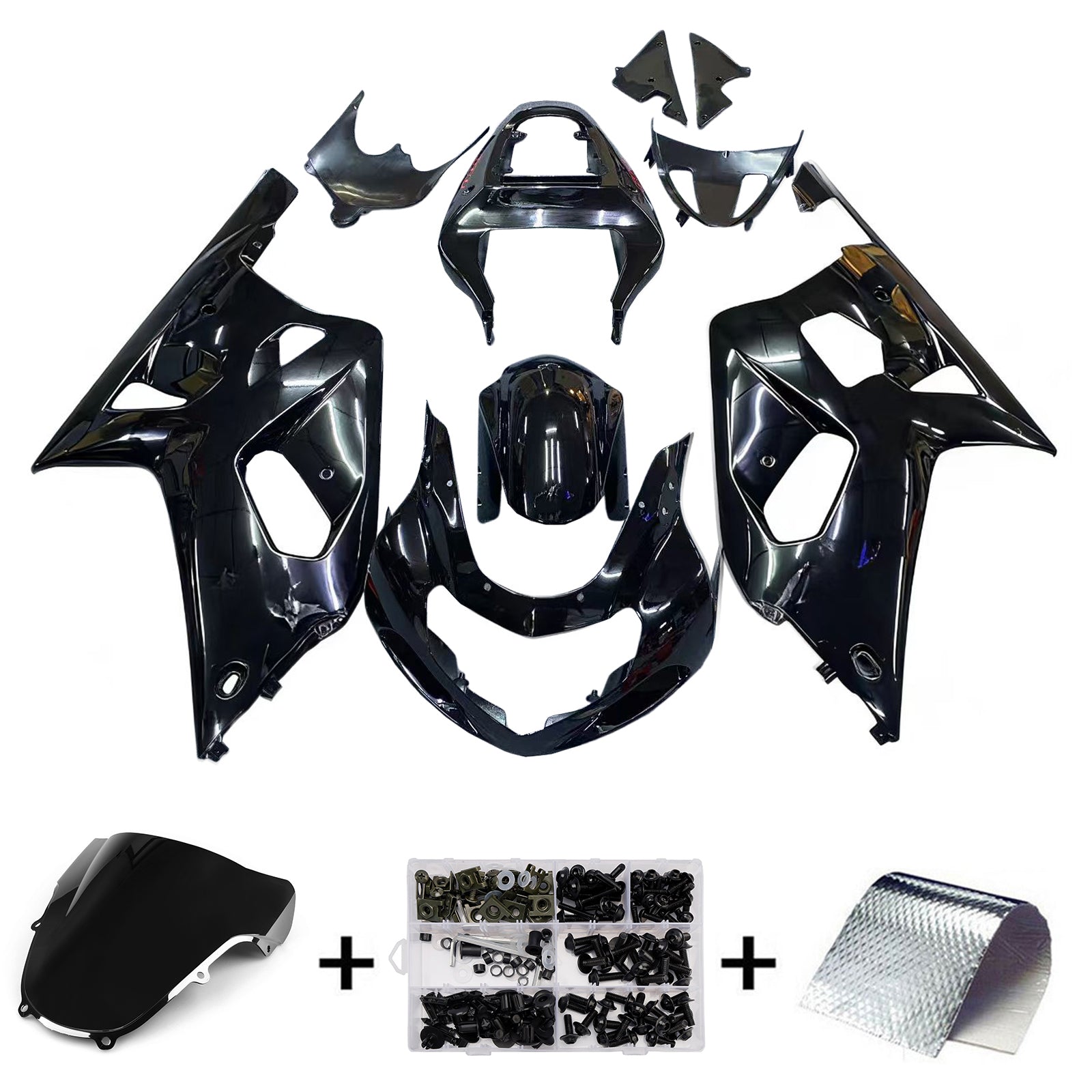 Carénages Amotopart 2001-2003 Suzuki GSXR 750 Noir GSXR Generic