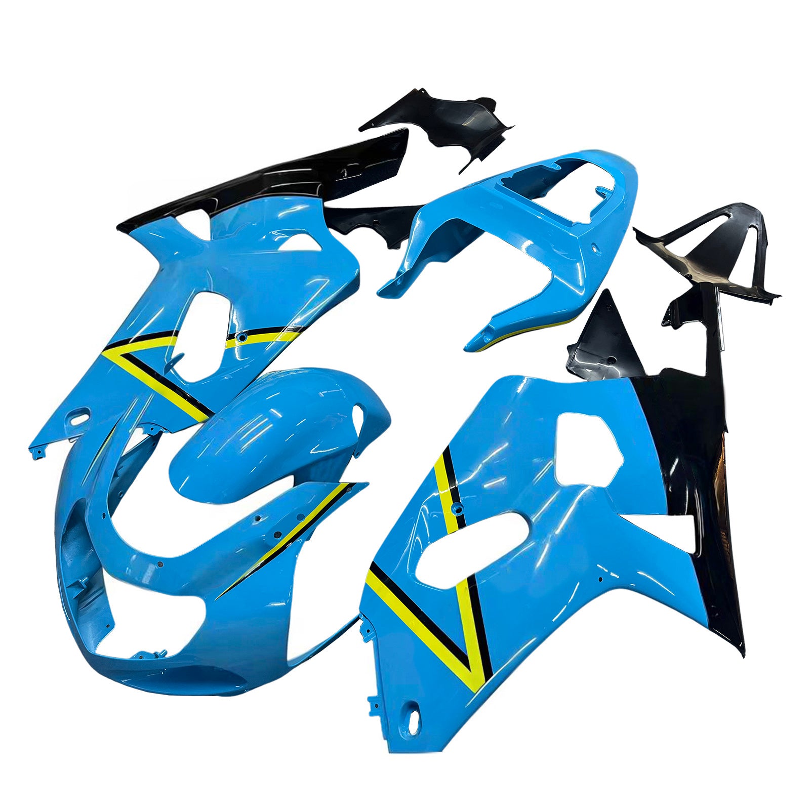 Carénages Amotopart 2001-2003 Suzuki GSXR 750 Bleu Noir Rizla Generic