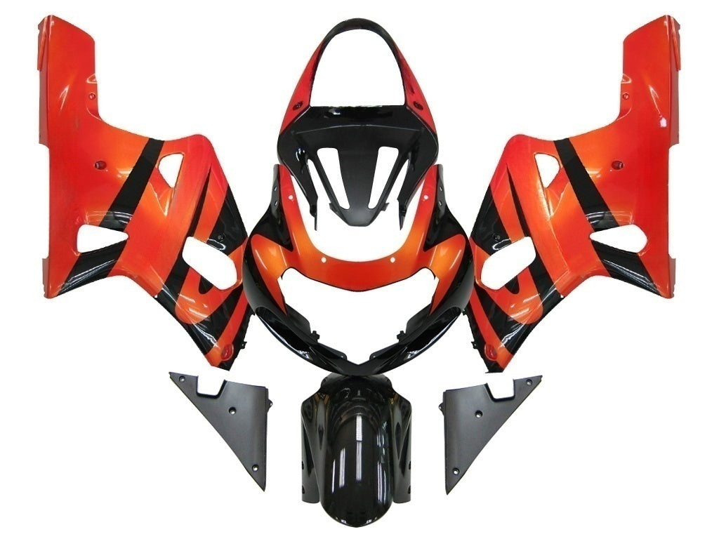 Amotopart Carénages 2001-2003 Suzuki GSXR 750 Orange Métallique & Noir GSXR Generic