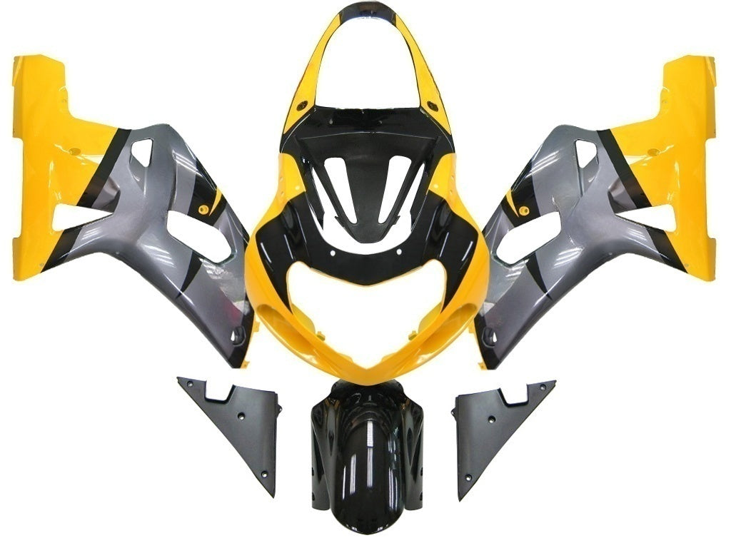 Carénages Amotopart 2001-2003 Suzuki GSXR 750 Jaune Argent GSXR Generic