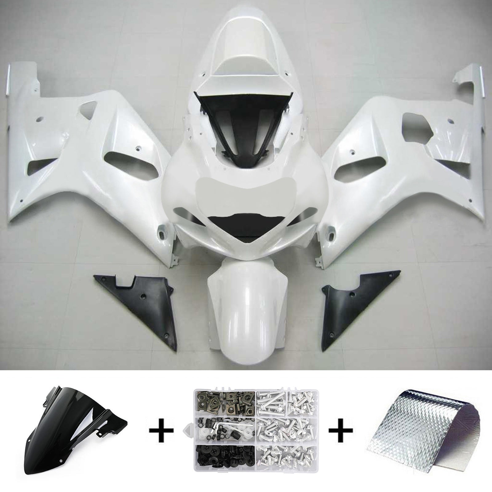 Amotopart Suzuki GSXR750 2001-2003 Kit Carénage Carrosserie Plastique ABS