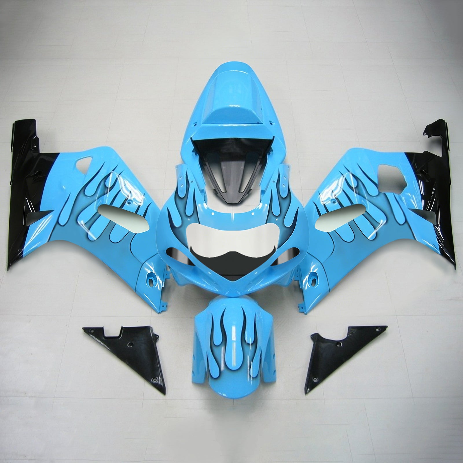 Amotopart Suzuki GSXR750 2001-2003 Kit Carénage Carrosserie Plastique ABS