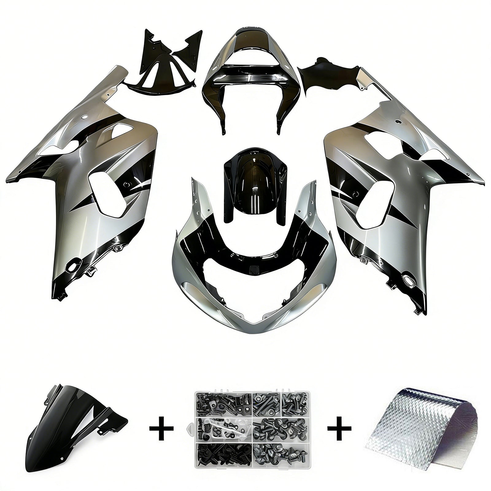 Amotopart Suzuki GSXR750 2001-2003 Kit Carénage Carrosserie Plastique ABS