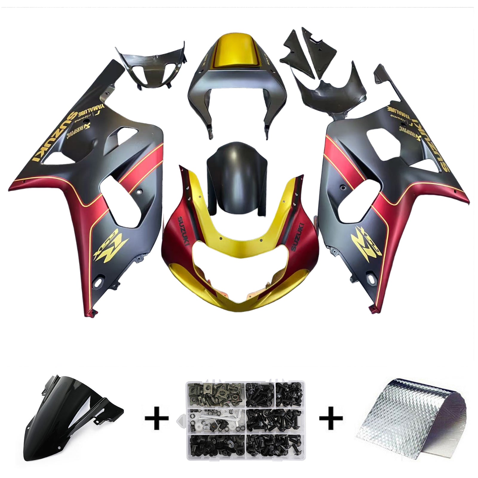 Amotopart Suzuki GSXR750 2001-2003 Kit de carenado de carrocería de plástico ABS