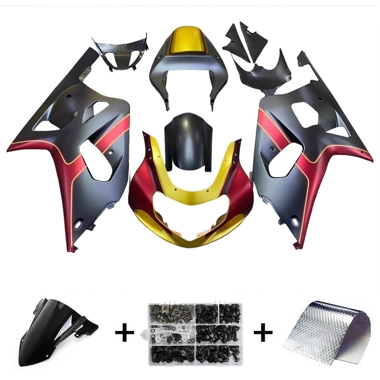 Amotopart Suzuki GSXR750 2001-2003 Kit Carénage Carrosserie Plastique ABS