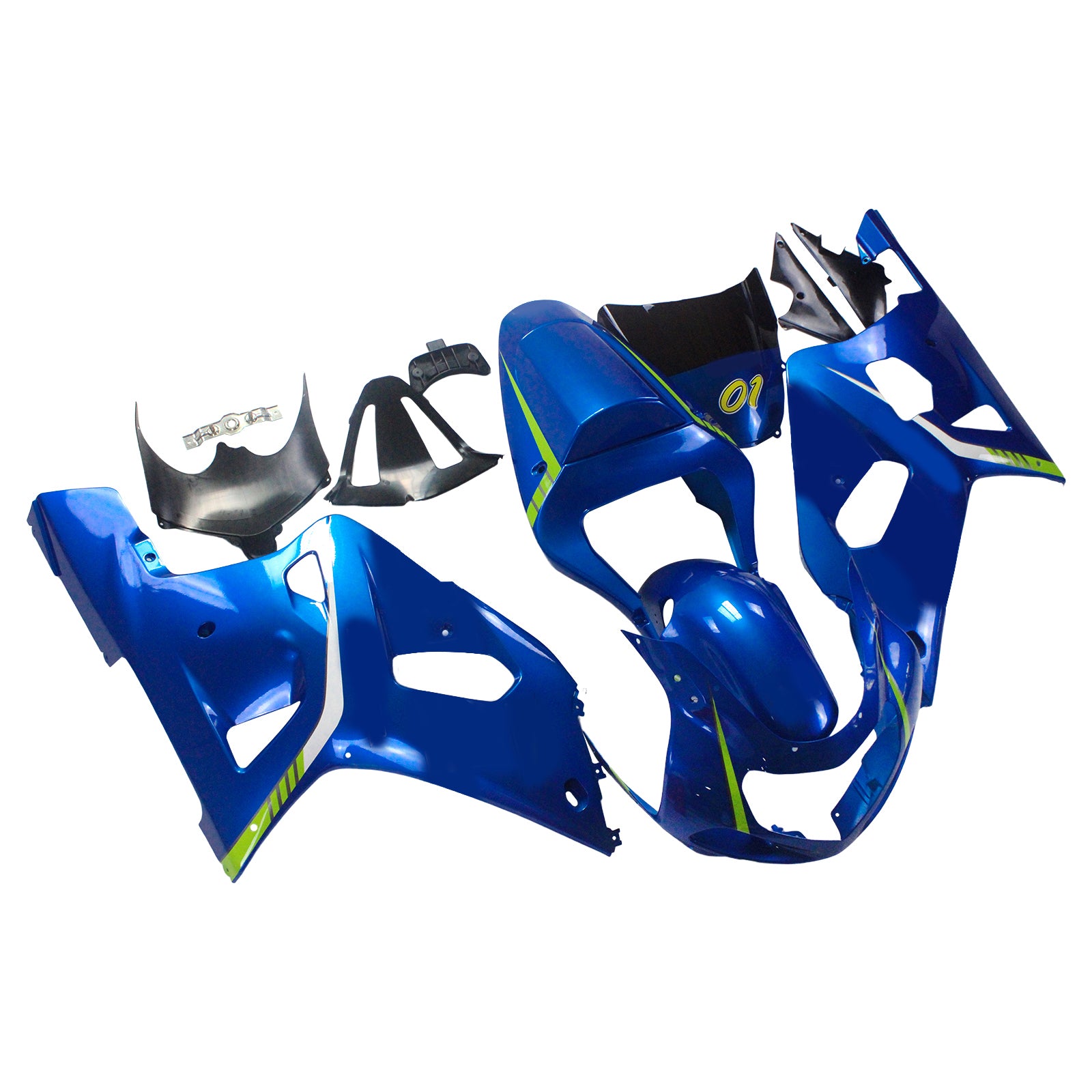 Amotopart Suzuki GSXR750 2001-2003 Kit Carénage Carrosserie Plastique ABS