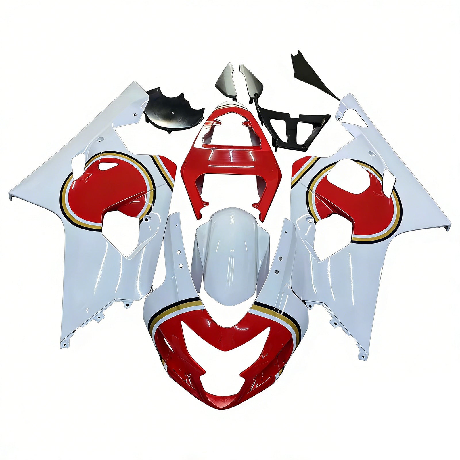 Carenados Amotopart 2004-2005 Suzuki GSXR 600 750 Blanco y Rojo Lucky Strike Genérico