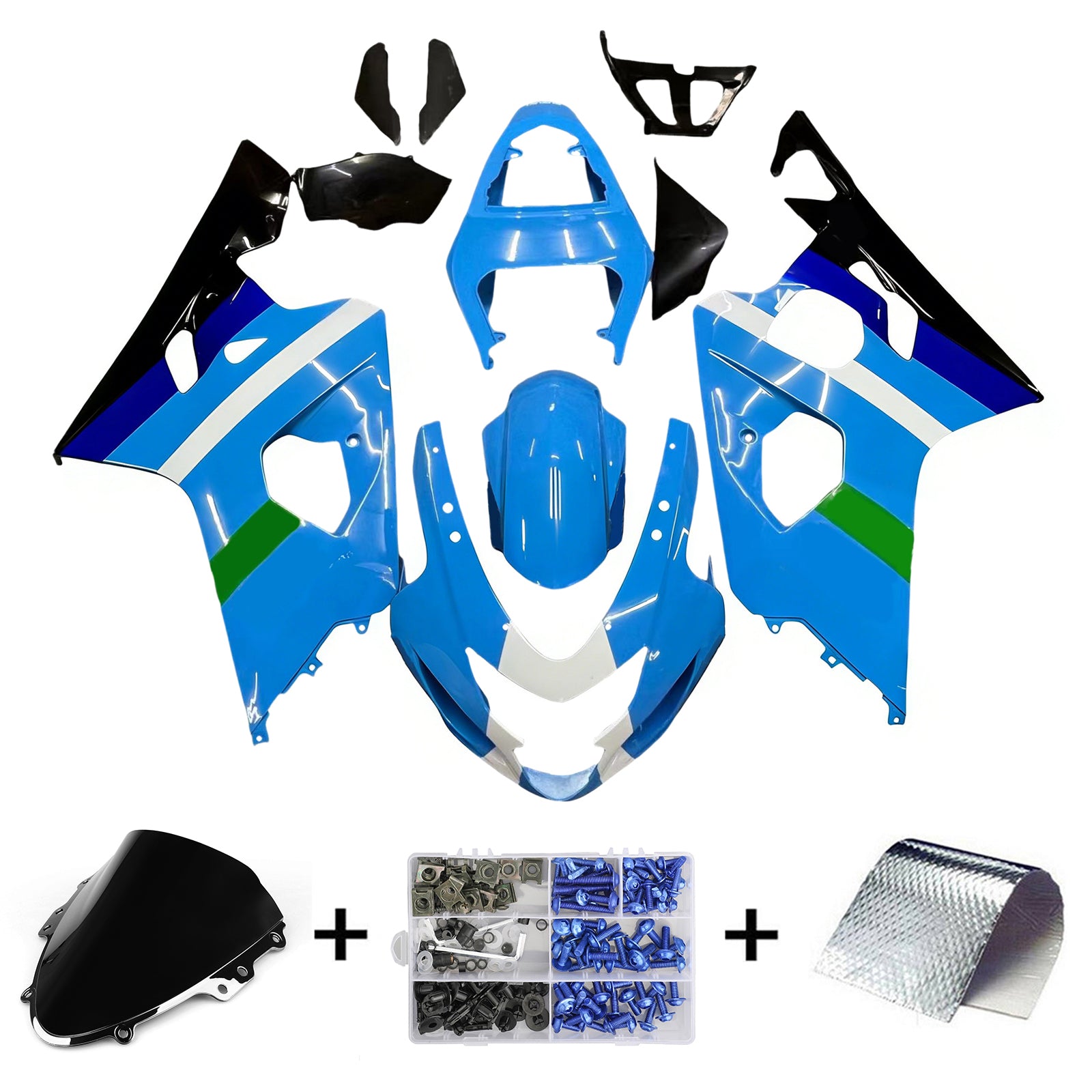 Owiewki Amotopart 2004-2005 Suzuki GSXR 600 750 Blue Rizla Suzuki GSXR Generic