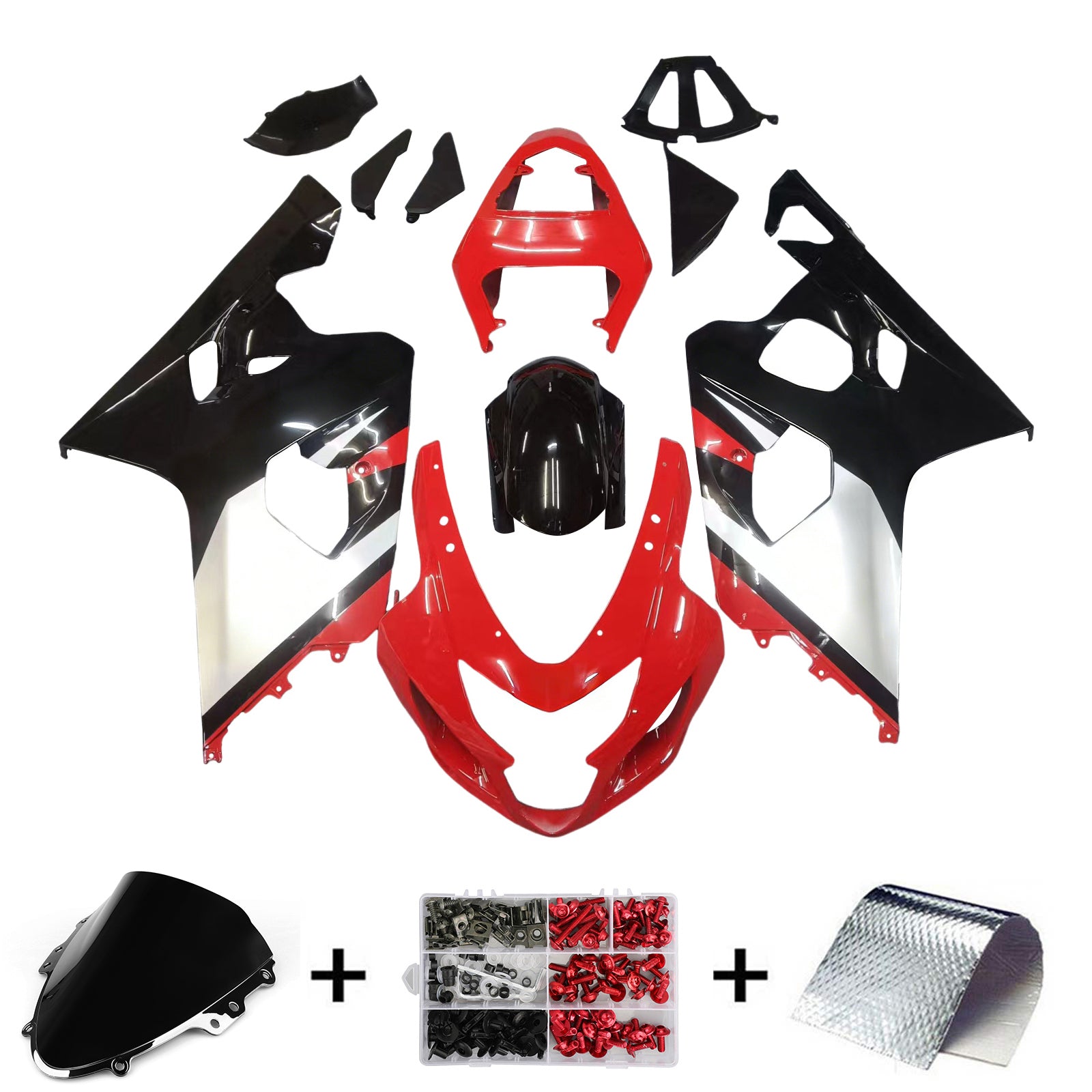 Zestaw owiewki wtryskowej Nadwozie Plastik ABS pasuje do Suzuki GSXR 600/750 2004-2005