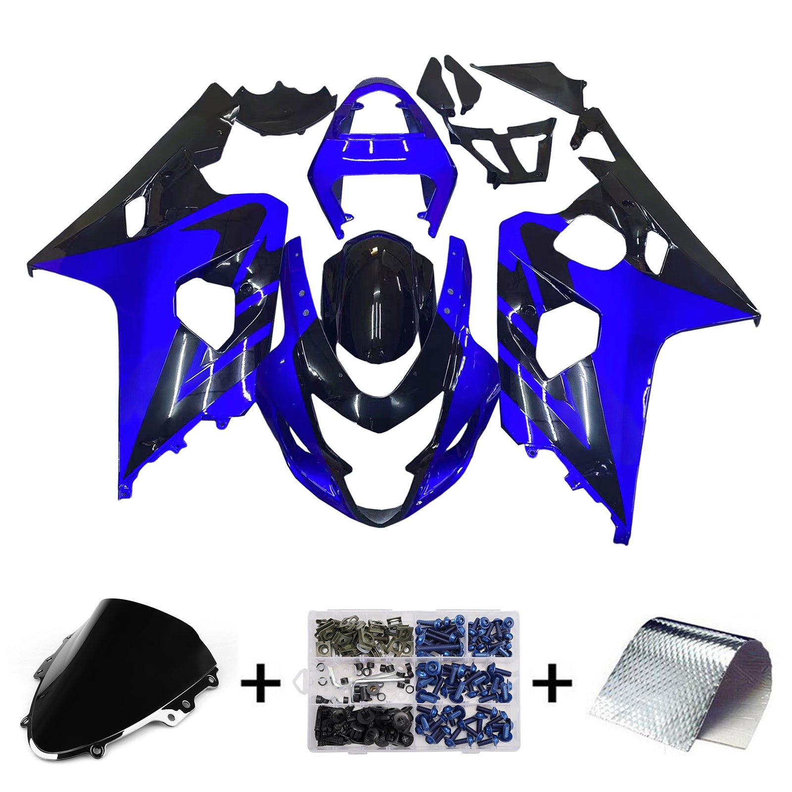 Amotopart Stroomlijnkappen 2004-2005 Suzuki GSXR 600 750 Blauw Zwart GSXR Generiek