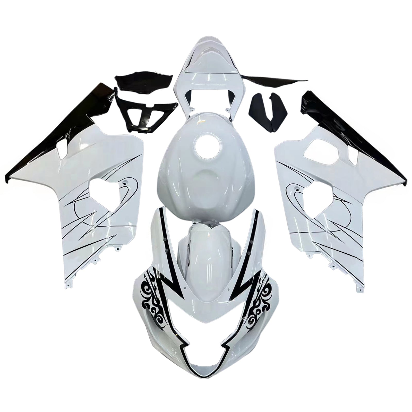 Amotopart Suzuki GSXR 600/750 2004-2005 K4 Kit Carénage Carrosserie Plastique ABS