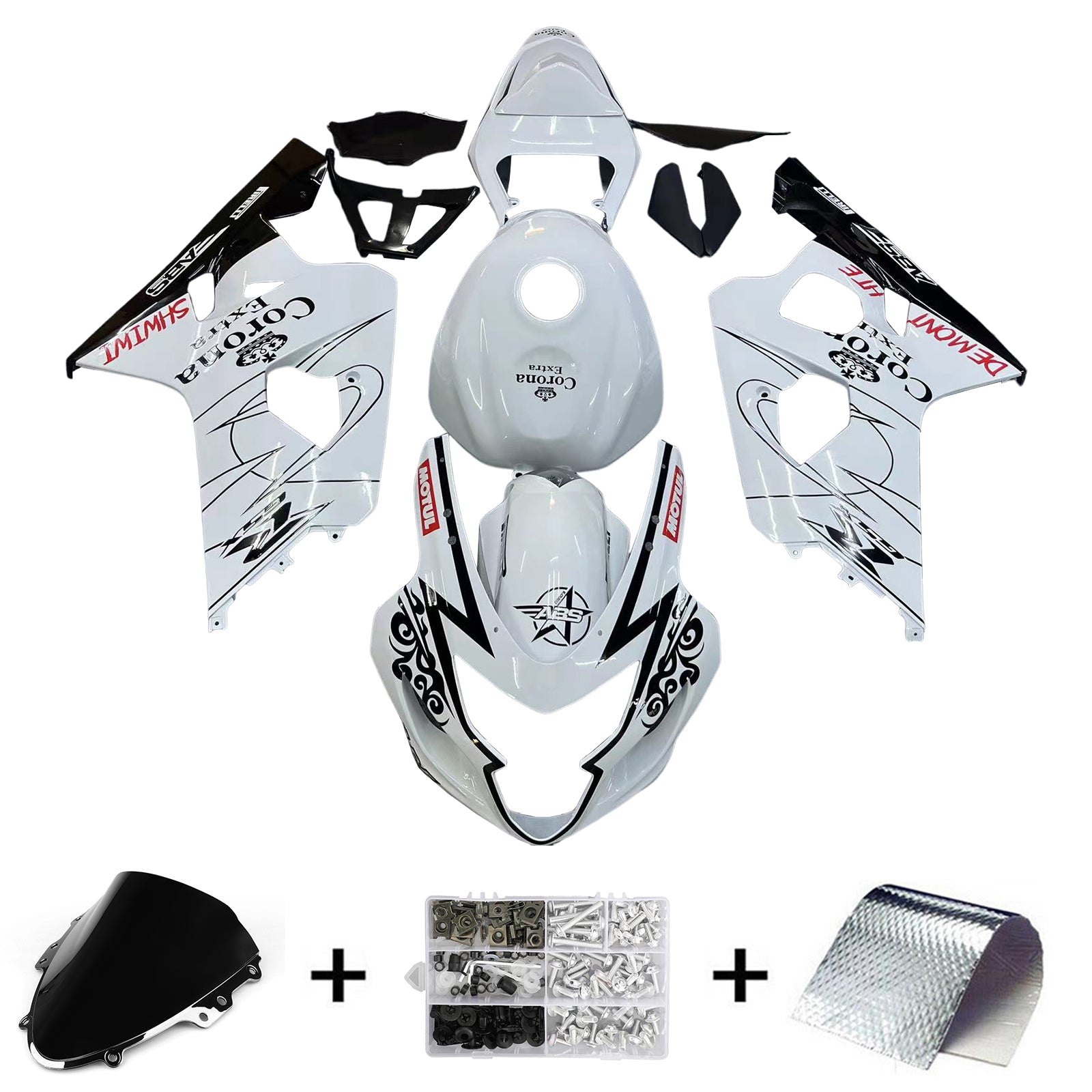 Amotopart Suzuki GSXR 600/750 2004-2005 K4 ABS kunststof carrosseriekuipset