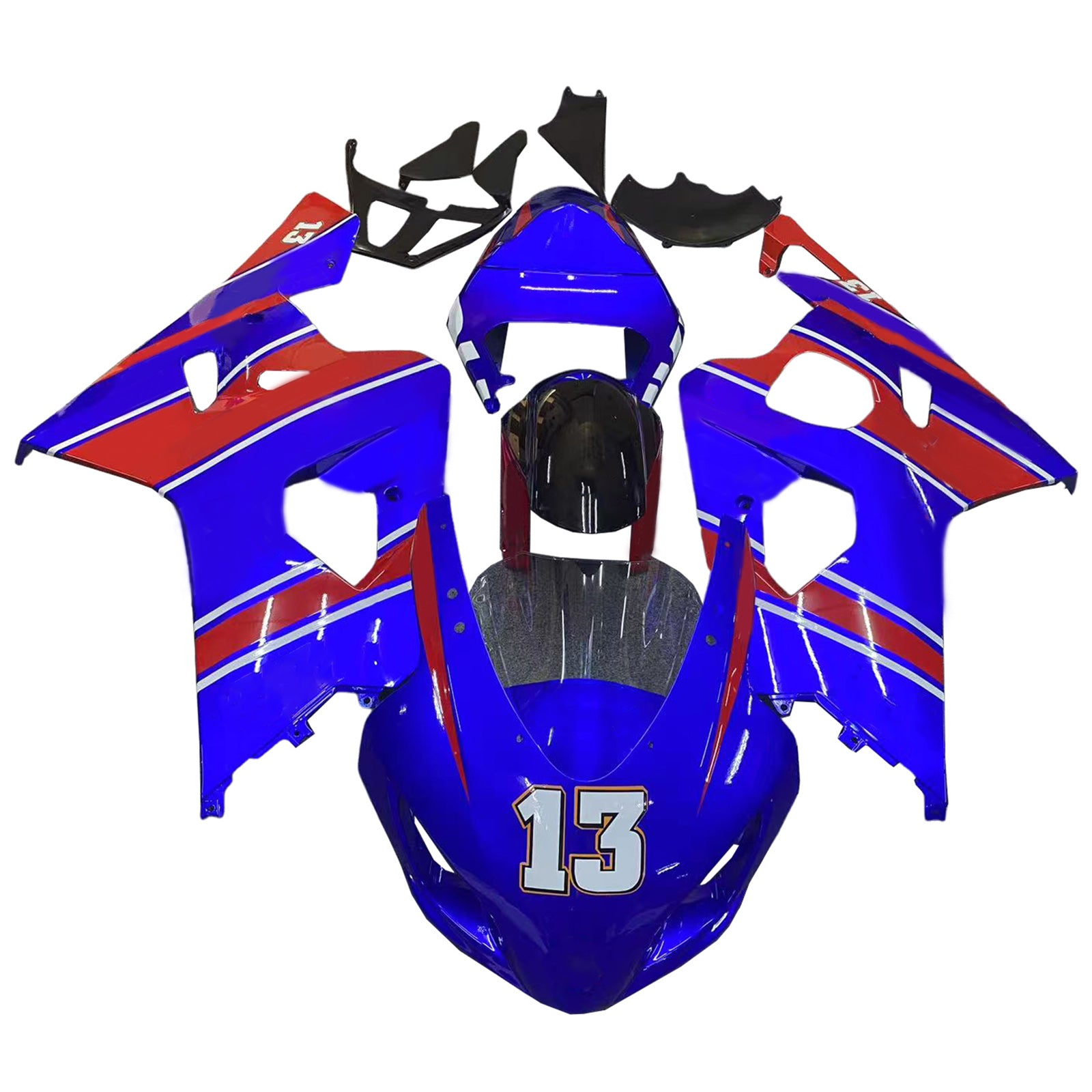 Amotopart Suzuki GSXR 600/750 2004-2005 K4 Kit Carénage Carrosserie Plastique ABS