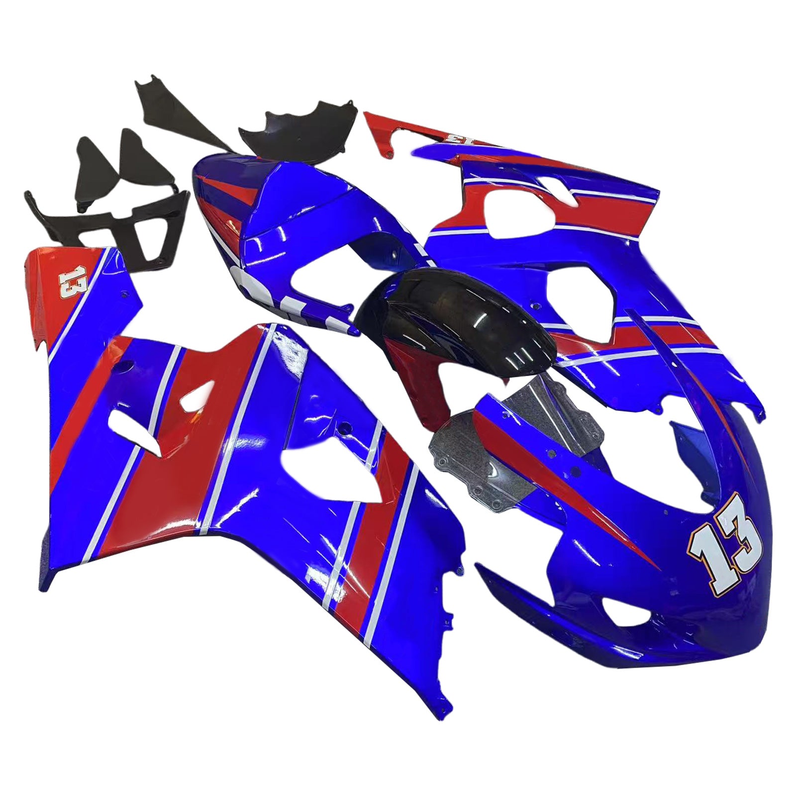 Amotopart Suzuki GSXR 600/750 2004-2005 K4 Kit Carénage Carrosserie Plastique ABS