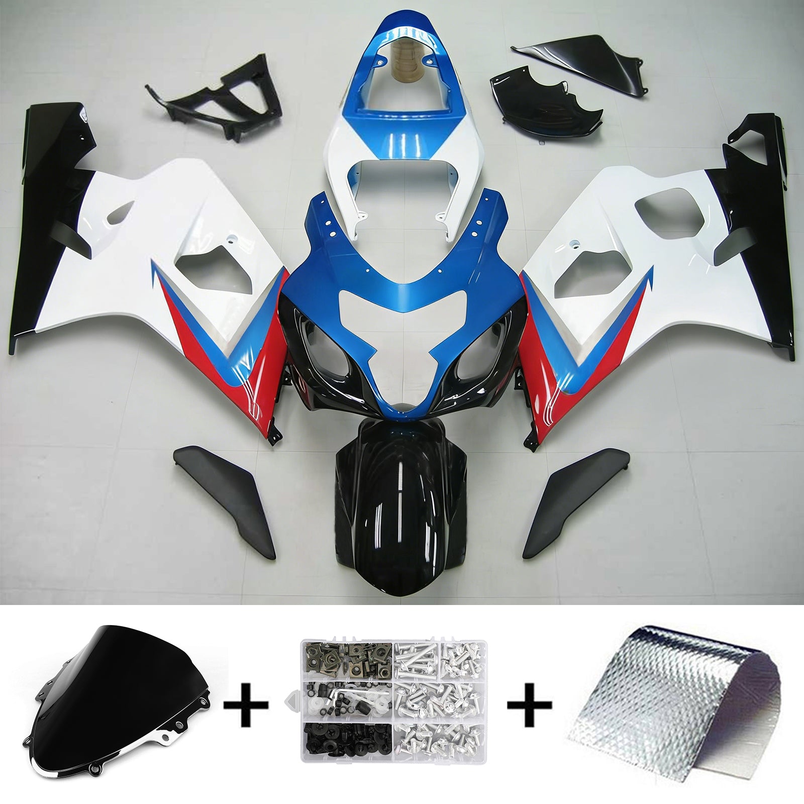 Amotopart Suzuki GSXR 600/750 2004-2005 ABS muovinen korin suojasarja