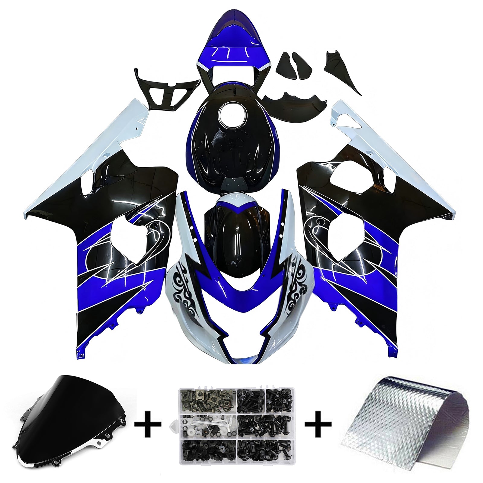 Amotopart Suzuki GSXR 600/750 2004-2005 Kit Carénage Carrosserie Plastique ABS
