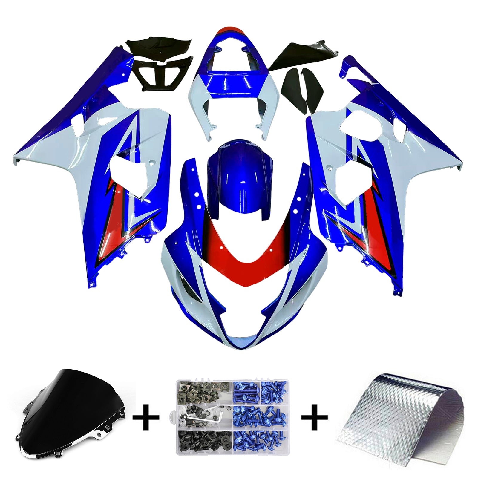 Amotopart Suzuki GSXR 600/750 2004-2005 Kit Carénage Carrosserie Plastique ABS