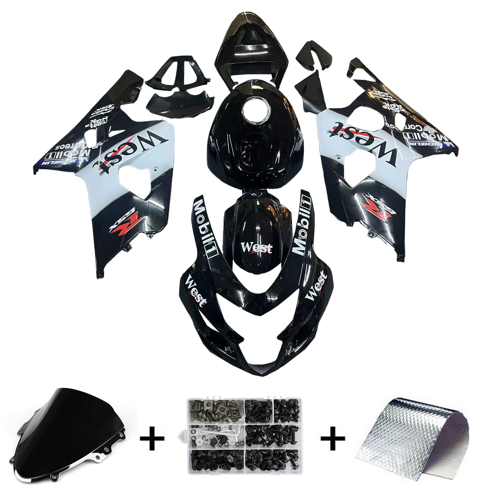 Kit carena iniezione Suzuki GSXR 600/750 K4 2004-2005 Carrozzeria in plastica ABS