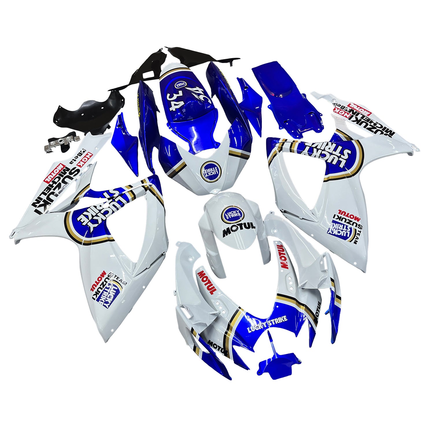 Range Amotopart 2006-2007 Suzuki GSXR 600 750 White Bleu Lucky Strike generico