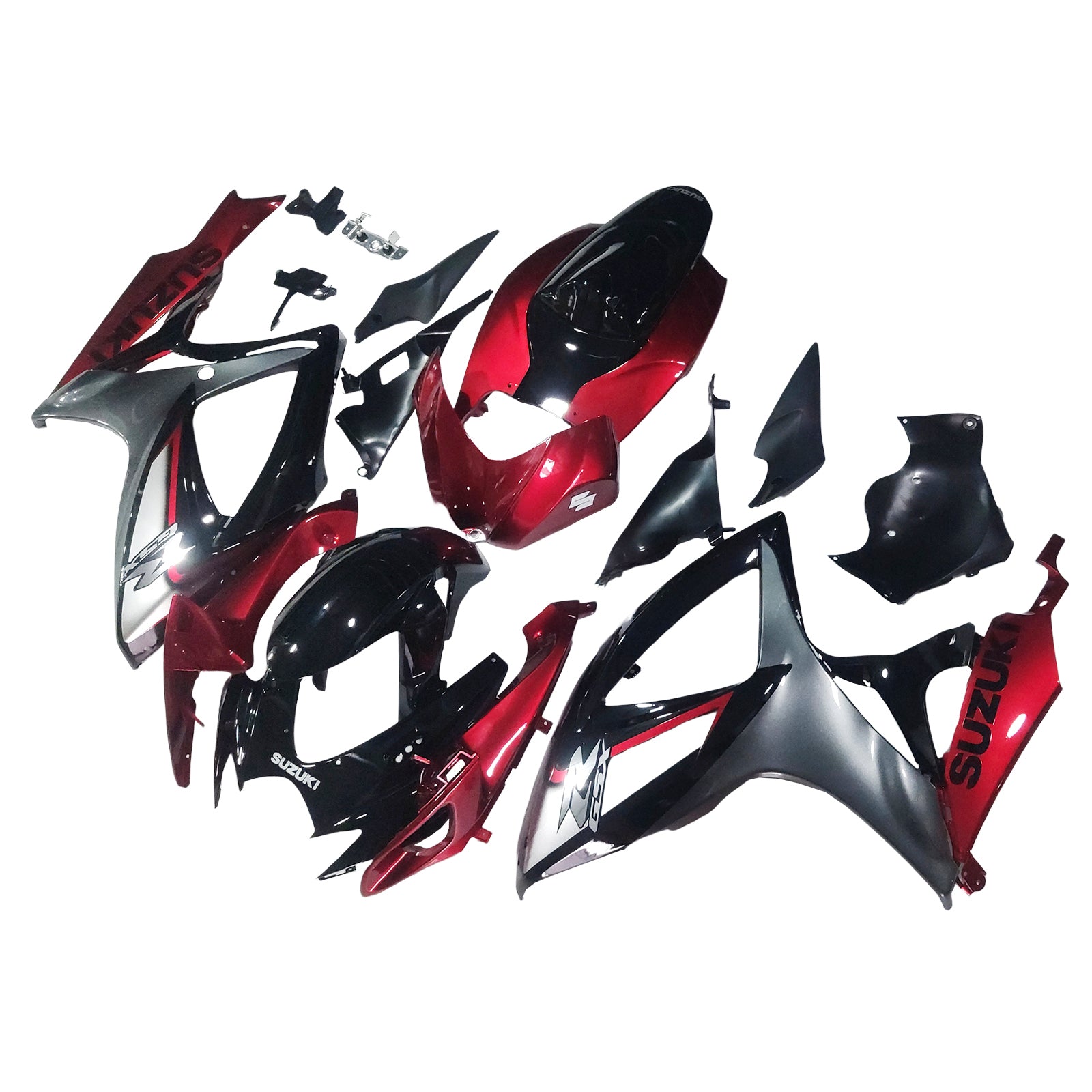 Carenados Amotopart 2006-2007 Suzuki GSXR 600 750 Rojo Plata Negro GSXR Genérico