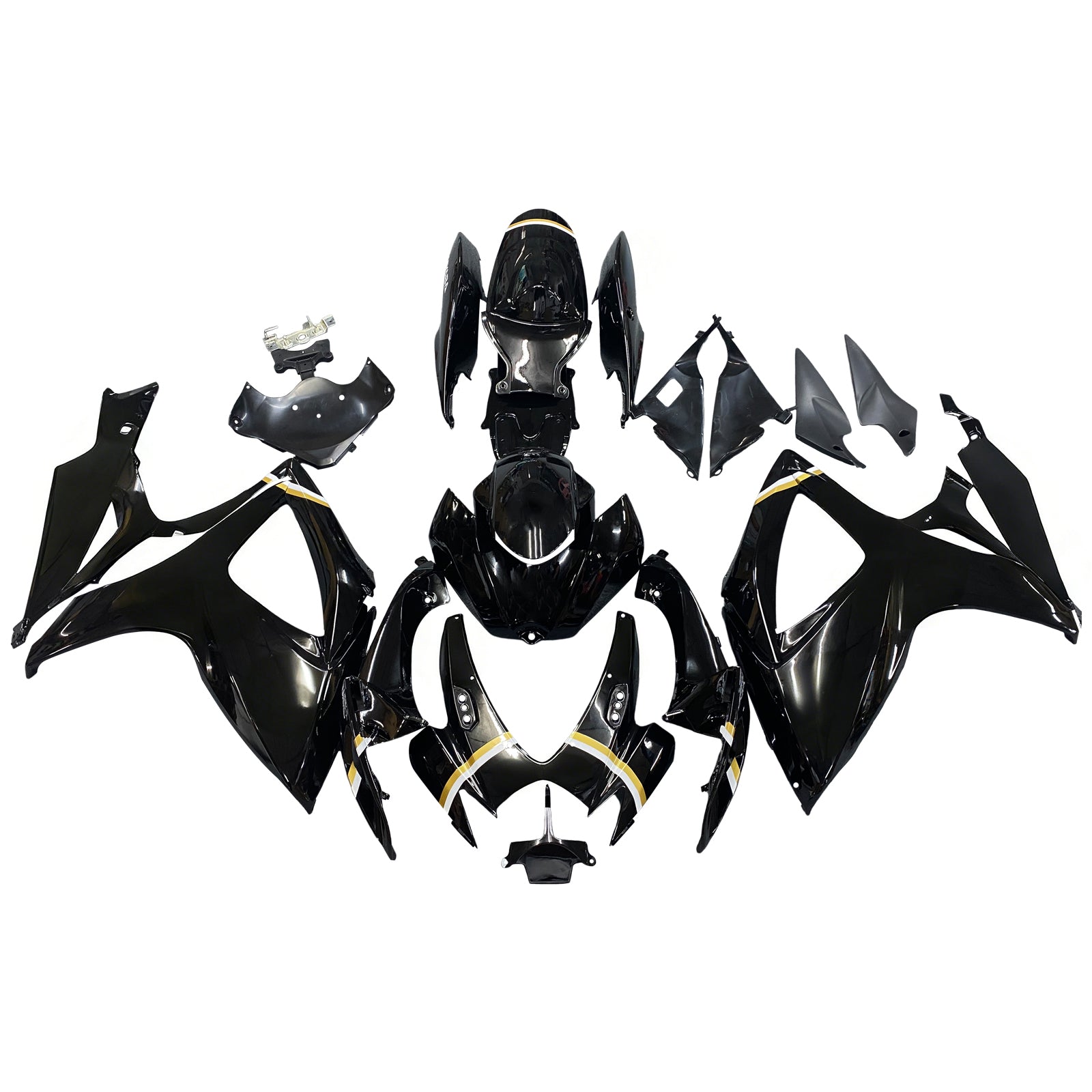 Owiewki Amotopart 2006-2007 Suzuki GSXR 600 750 Czarne Złoto Lucky Strike Generic